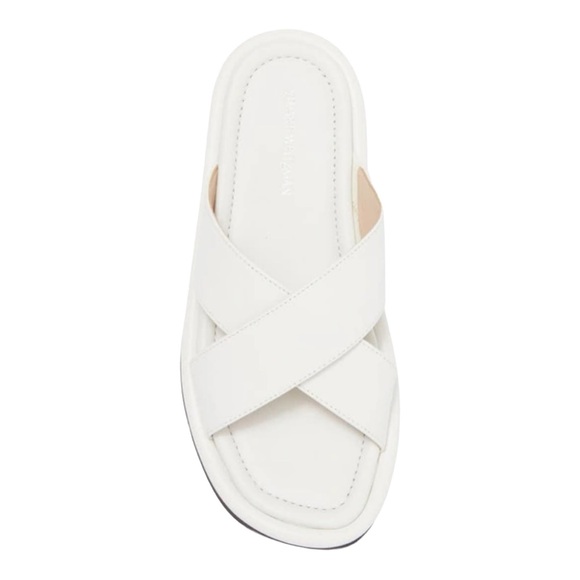Stuart Weitzman Elodie Leather Slide Sandal in White Size 10 B - Picture 3 of 9